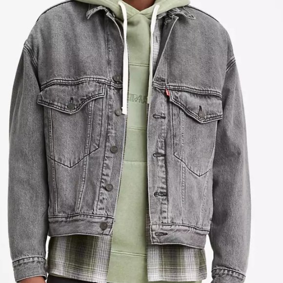 Levi’s Trucker Jean Jacket Grey Cottonized Hemp NWT - Picture 2 of 10